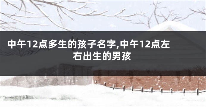 中午12点多生的孩子名字,中午12点左右出生的男孩