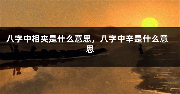 八字中相夹是什么意思,八字中辛是什么意思