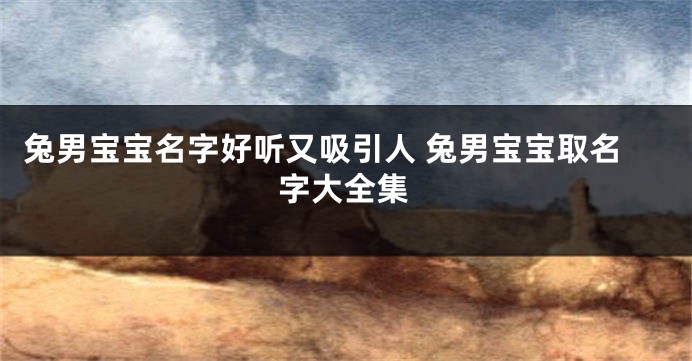 兔男宝宝名字好听又吸引人 兔男宝宝取名字大全集