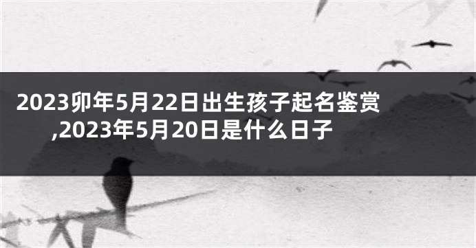 2023卯年5月22日出生孩子起名鉴赏,2023年5月20日是什么日子