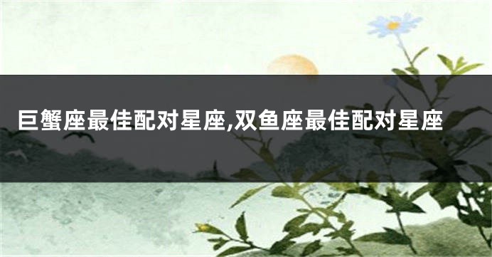 巨蟹座最佳配对星座,双鱼座最佳配对星座