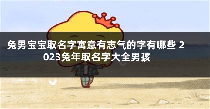 兔男宝宝取名字寓意有志气的字有哪些 2023兔年取名字大全男孩