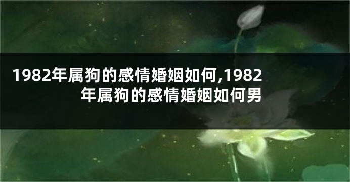 1982年属狗的感情婚姻如何,1982年属狗的感情婚姻如何男