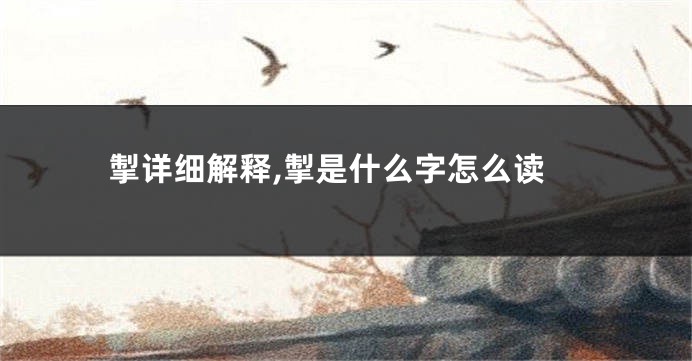 掣详细解释,掣是什么字怎么读