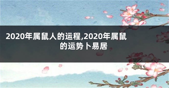 2020年属鼠人的运程,2020年属鼠的运势卜易居