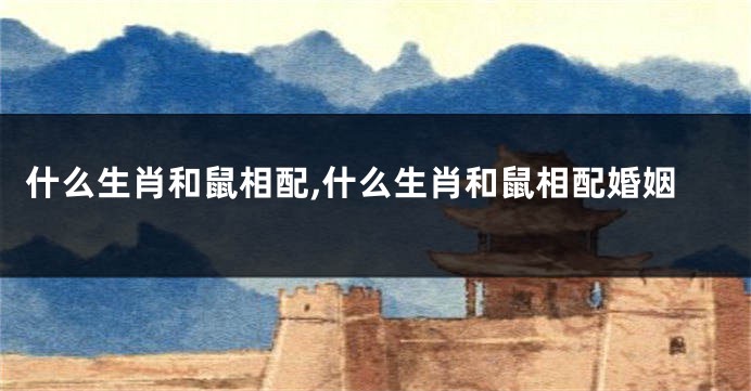 什么生肖和鼠相配,什么生肖和鼠相配婚姻