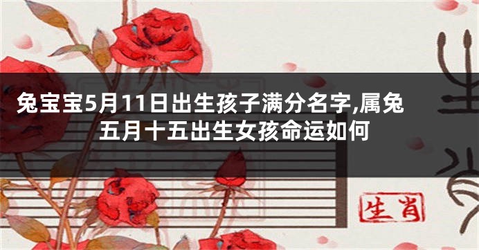 兔宝宝5月11日出生孩子满分名字,属兔五月十五出生女孩命运如何