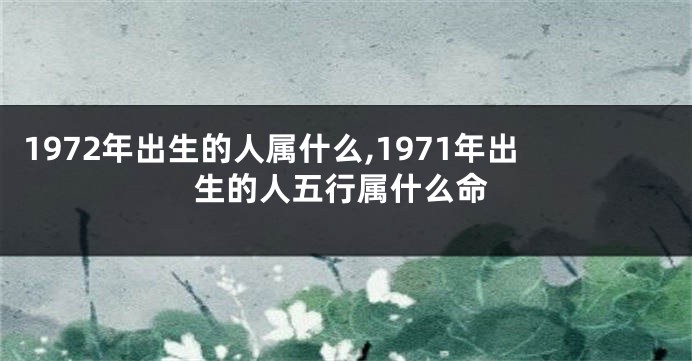 1972年出生的人属什么,1971年出生的人五行属什么命