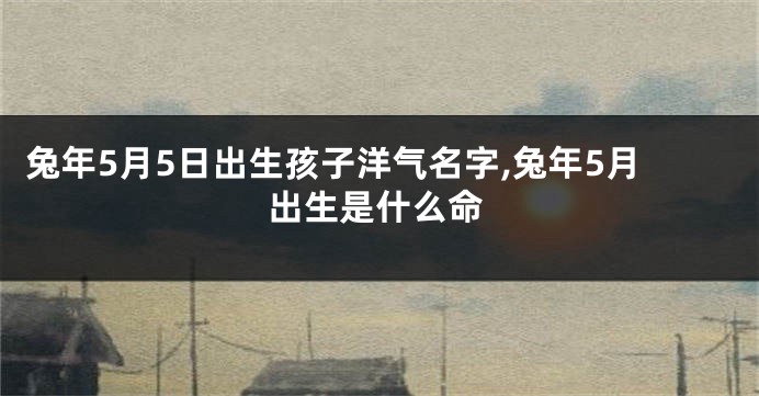 兔年5月5日出生孩子洋气名字,兔年5月出生是什么命