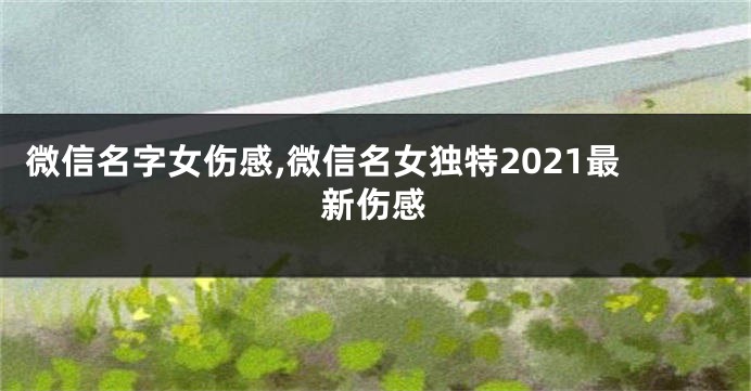 微信名字女伤感,微信名女独特2021最新伤感