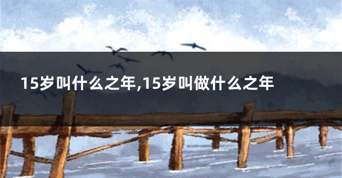 15岁叫什么之年,15岁叫做什么之年