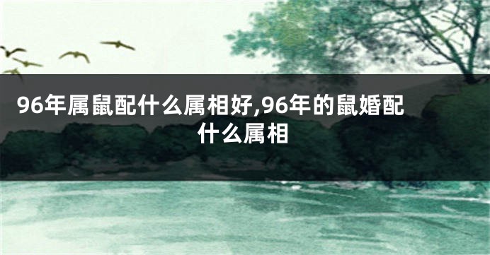 96年属鼠配什么属相好,96年的鼠婚配什么属相