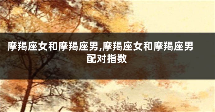 摩羯座女和摩羯座男,摩羯座女和摩羯座男配对指数