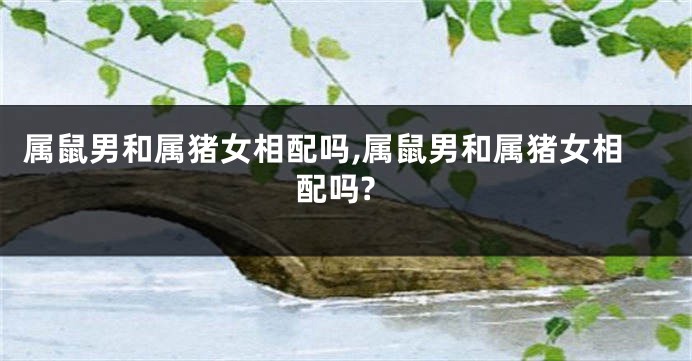 属鼠男和属猪女相配吗,属鼠男和属猪女相配吗?