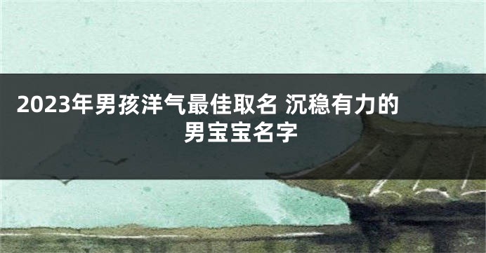 2023年男孩洋气最佳取名 沉稳有力的男宝宝名字