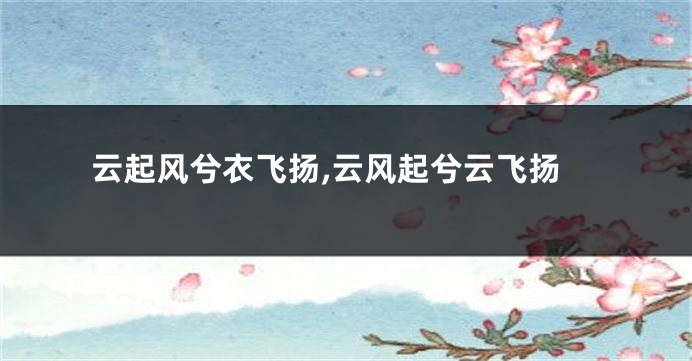 云起风兮衣飞扬,云风起兮云飞扬