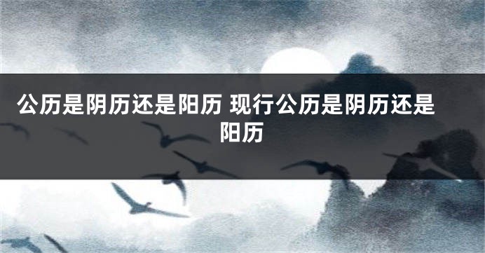 公历是阴历还是阳历 现行公历是阴历还是阳历