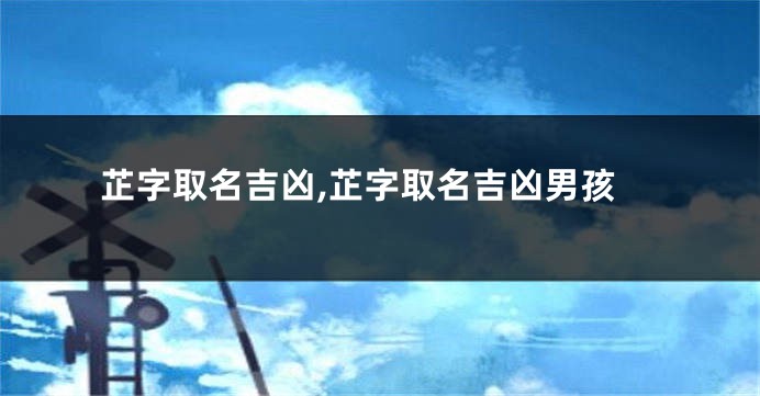 芷字取名吉凶,芷字取名吉凶男孩