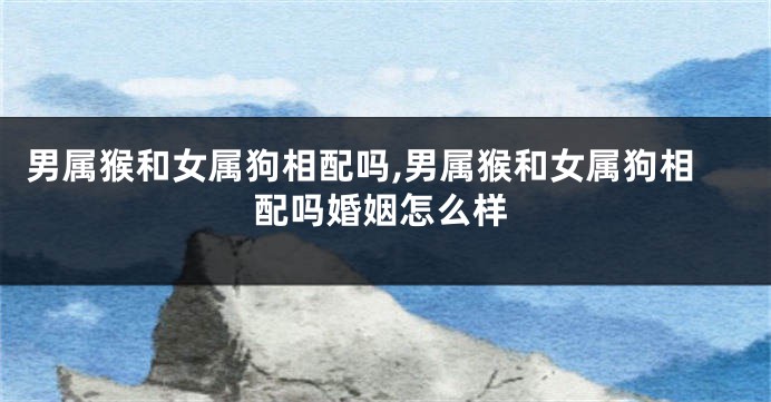 男属猴和女属狗相配吗,男属猴和女属狗相配吗婚姻怎么样