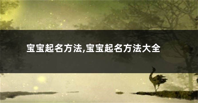 宝宝起名方法,宝宝起名方法大全