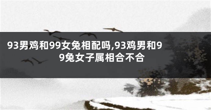 93男鸡和99女兔相配吗,93鸡男和99兔女子属相合不合