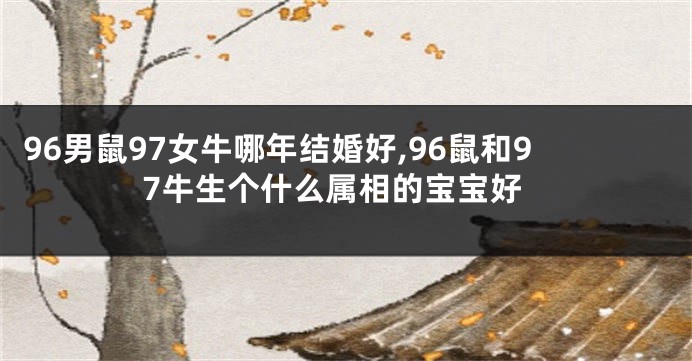 96男鼠97女牛哪年结婚好,96鼠和97牛生个什么属相的宝宝好