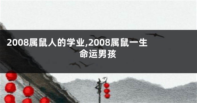 2008属鼠人的学业,2008属鼠一生命运男孩
