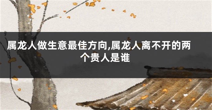 属龙人做生意最佳方向,属龙人离不开的两个贵人是谁