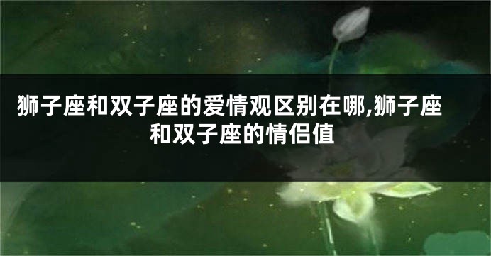 狮子座和双子座的爱情观区别在哪,狮子座和双子座的情侣值
