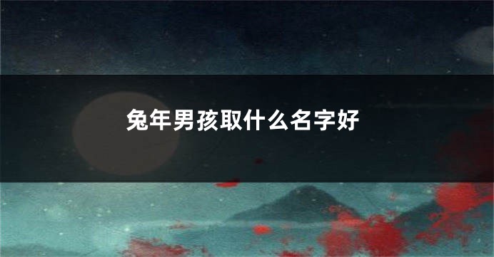 兔年男孩取什么名字好