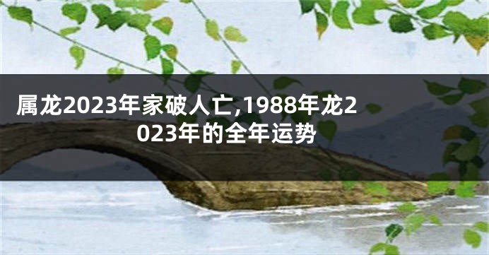 属龙2023年家破人亡,1988年龙2023年的全年运势