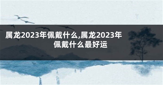 属龙2023年佩戴什么,属龙2023年佩戴什么最好运
