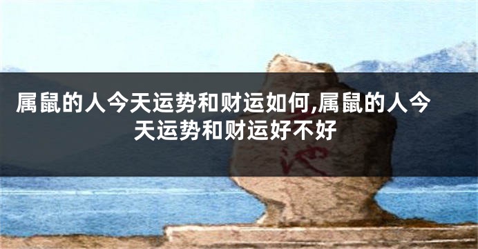 属鼠的人今天运势和财运如何,属鼠的人今天运势和财运好不好
