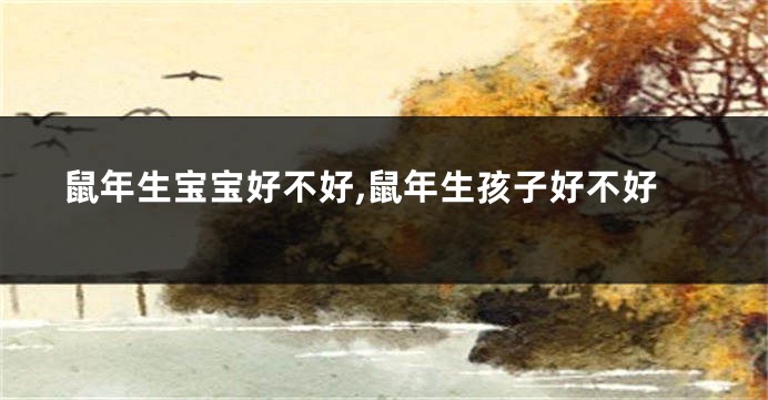 鼠年生宝宝好不好,鼠年生孩子好不好