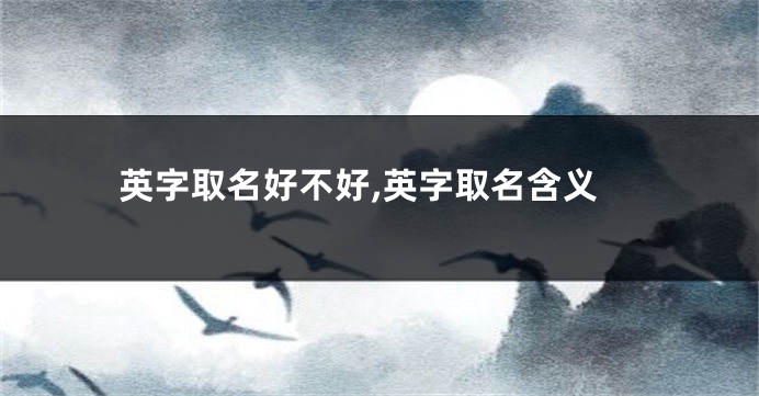 英字取名好不好,英字取名含义