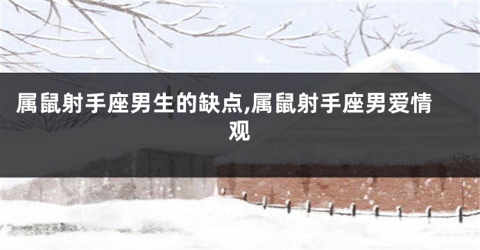 属鼠射手座男生的缺点,属鼠射手座男爱情观
