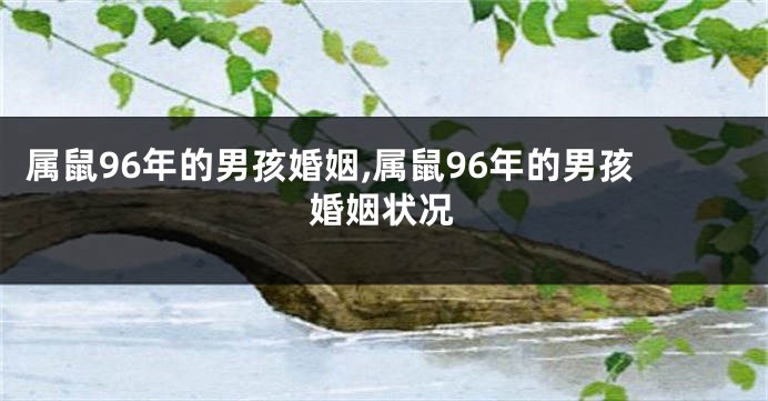 属鼠96年的男孩婚姻,属鼠96年的男孩婚姻状况