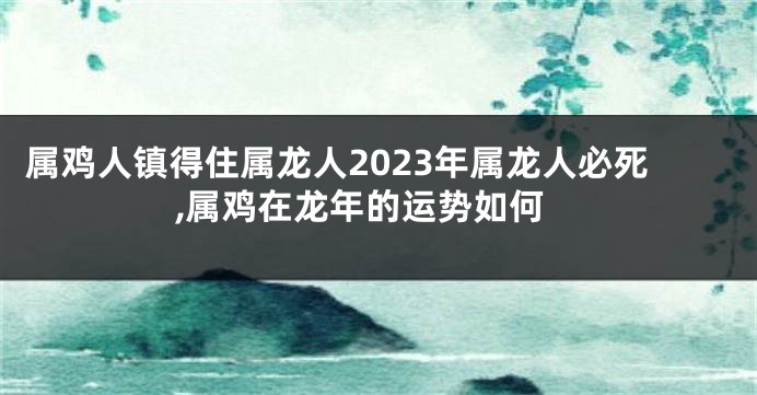 属鸡人镇得住属龙人2023年属龙人必死,属鸡在龙年的运势如何