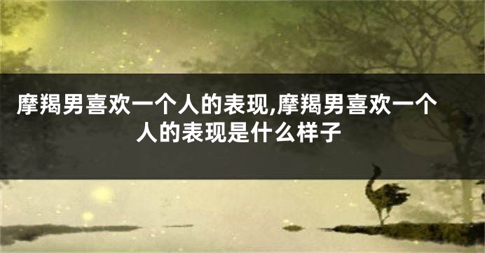 摩羯男喜欢一个人的表现,摩羯男喜欢一个人的表现是什么样子