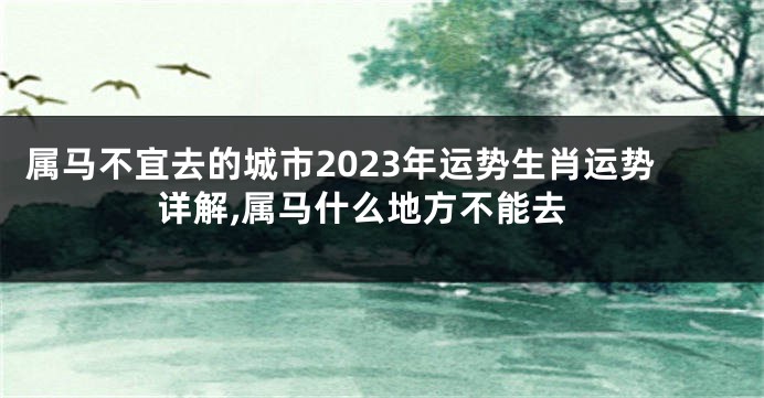 属马不宜去的城市2023年运势生肖运势详解,属马什么地方不能去
