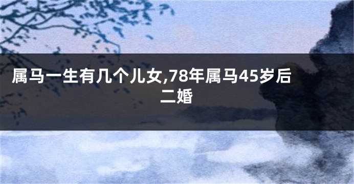 属马一生有几个儿女,78年属马45岁后二婚