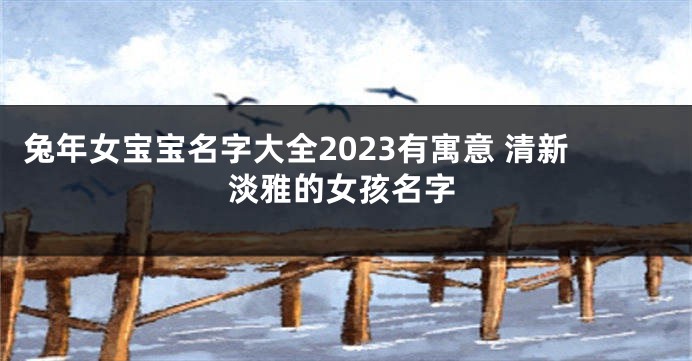 兔年女宝宝名字大全2023有寓意 清新淡雅的女孩名字