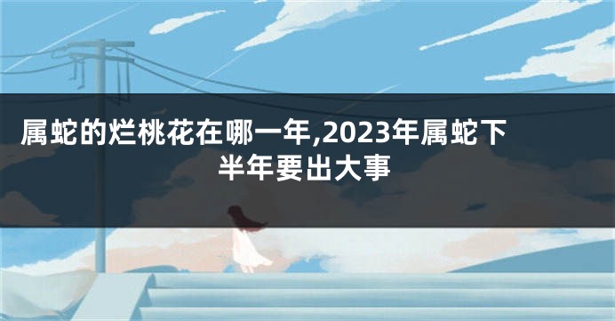 属蛇的烂桃花在哪一年,2023年属蛇下半年要出大事