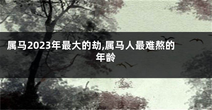 属马2023年最大的劫,属马人最难熬的年龄