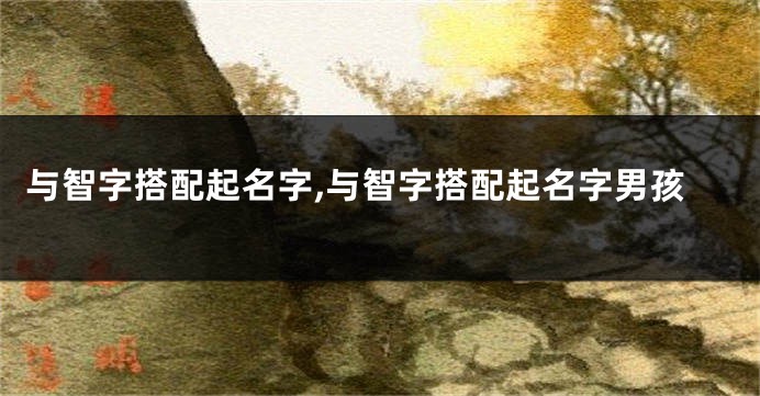 与智字搭配起名字,与智字搭配起名字男孩