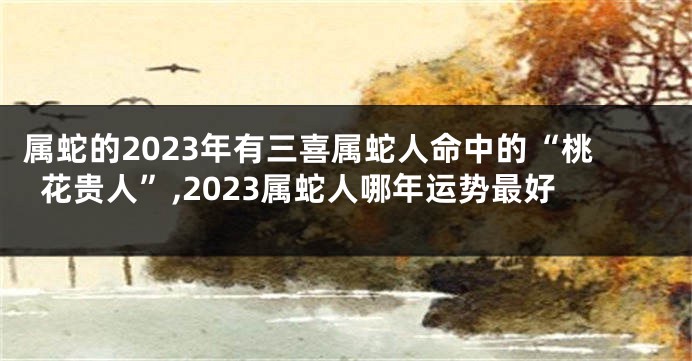 属蛇的2023年有三喜属蛇人命中的“桃花贵人”,2023属蛇人哪年运势最好