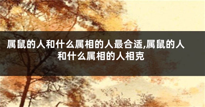 属鼠的人和什么属相的人最合适,属鼠的人和什么属相的人相克