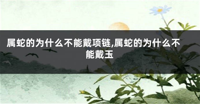 属蛇的为什么不能戴项链,属蛇的为什么不能戴玉