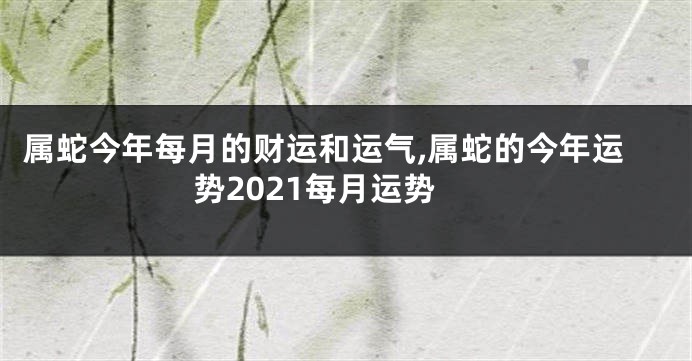 属蛇今年每月的财运和运气,属蛇的今年运势2021每月运势