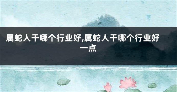 属蛇人干哪个行业好,属蛇人干哪个行业好一点
